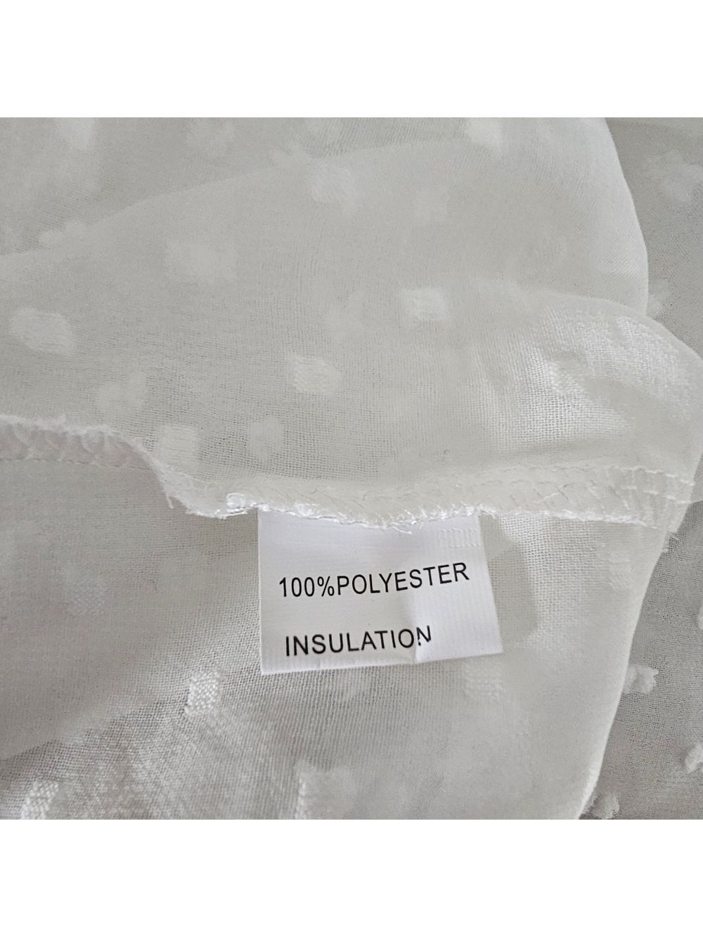 White Sheer Swiss Dot Ruffled Business Casual Blouse Size Small NWT - Picture 8 of 9